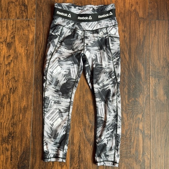 Reebok Pants - Reebok Women's Leggings Black and white Size Small (G9)